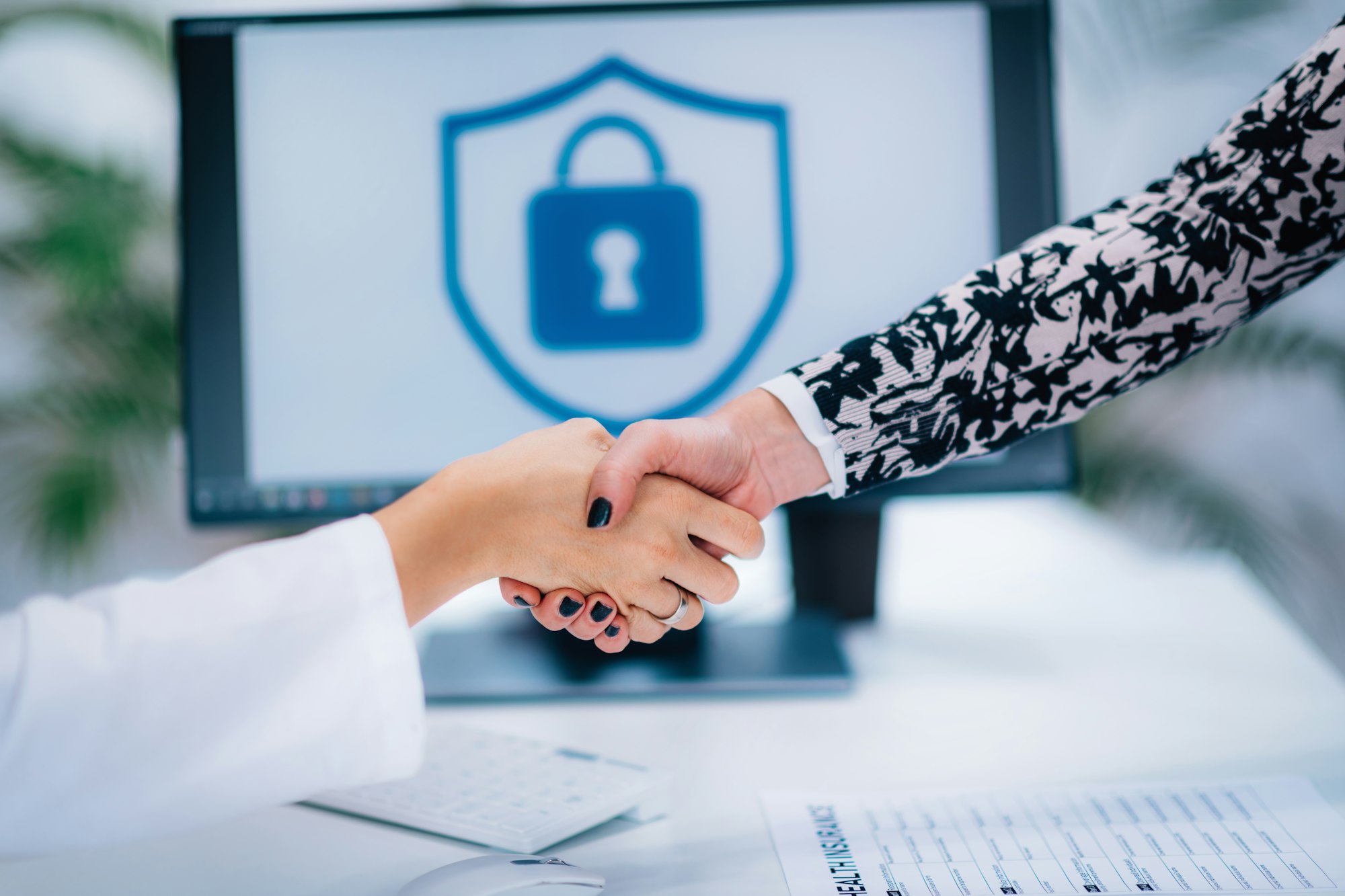 Handshake After Signing Medical Data Form